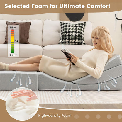 4-in-1 Floor Futon Sleeper Chair with High-Density Foam - Goflame
