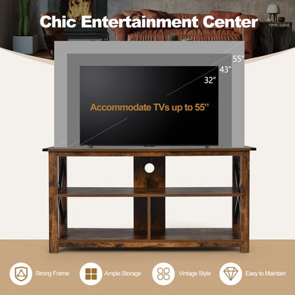 Goflame TV Stand for Bedroom, TV Cabinet for TV Up to 55"