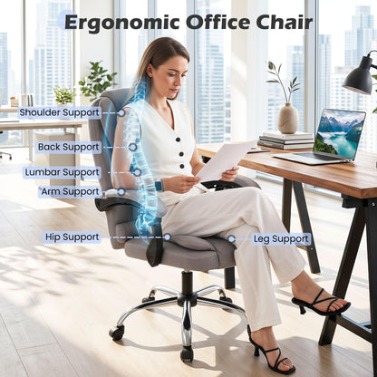 Goflame Office Executive Chair | Ergonomic Big High Back Computer Chair with Linkage Armrests