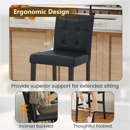 Goflame Bar Stools Set of 2/4 with Button Tufted Back