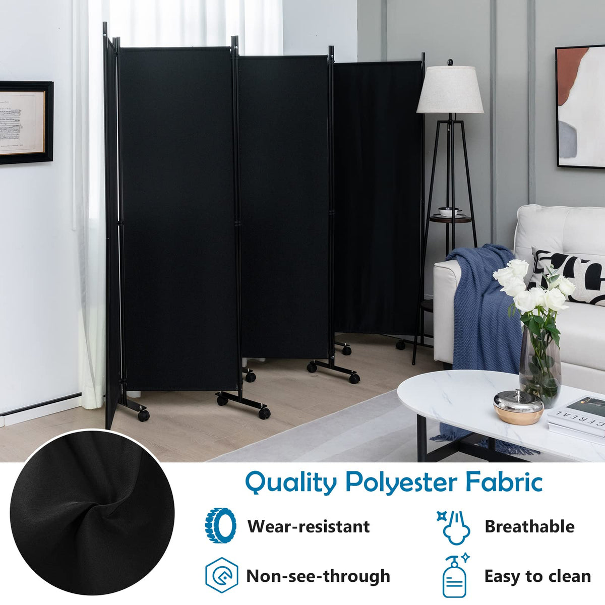 GOFLAME 6 Panel Folding Room Divider for Home Office