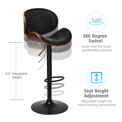 Goflame Bar Stools Set of 2, Adjustable Swivel Barstools with Back