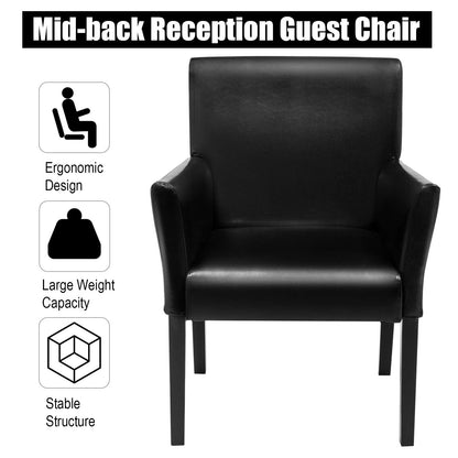 Goflame Reception Guest Chairs and C-Shaped End Table 3Pcs Set