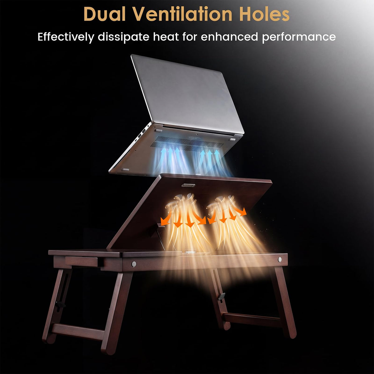 Goflame Bamboo Laptop Desk for Bed