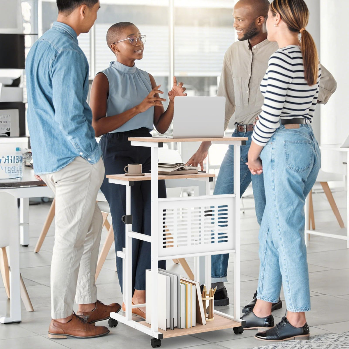 Goflame Small Standing Desk for School Lecture Home Office