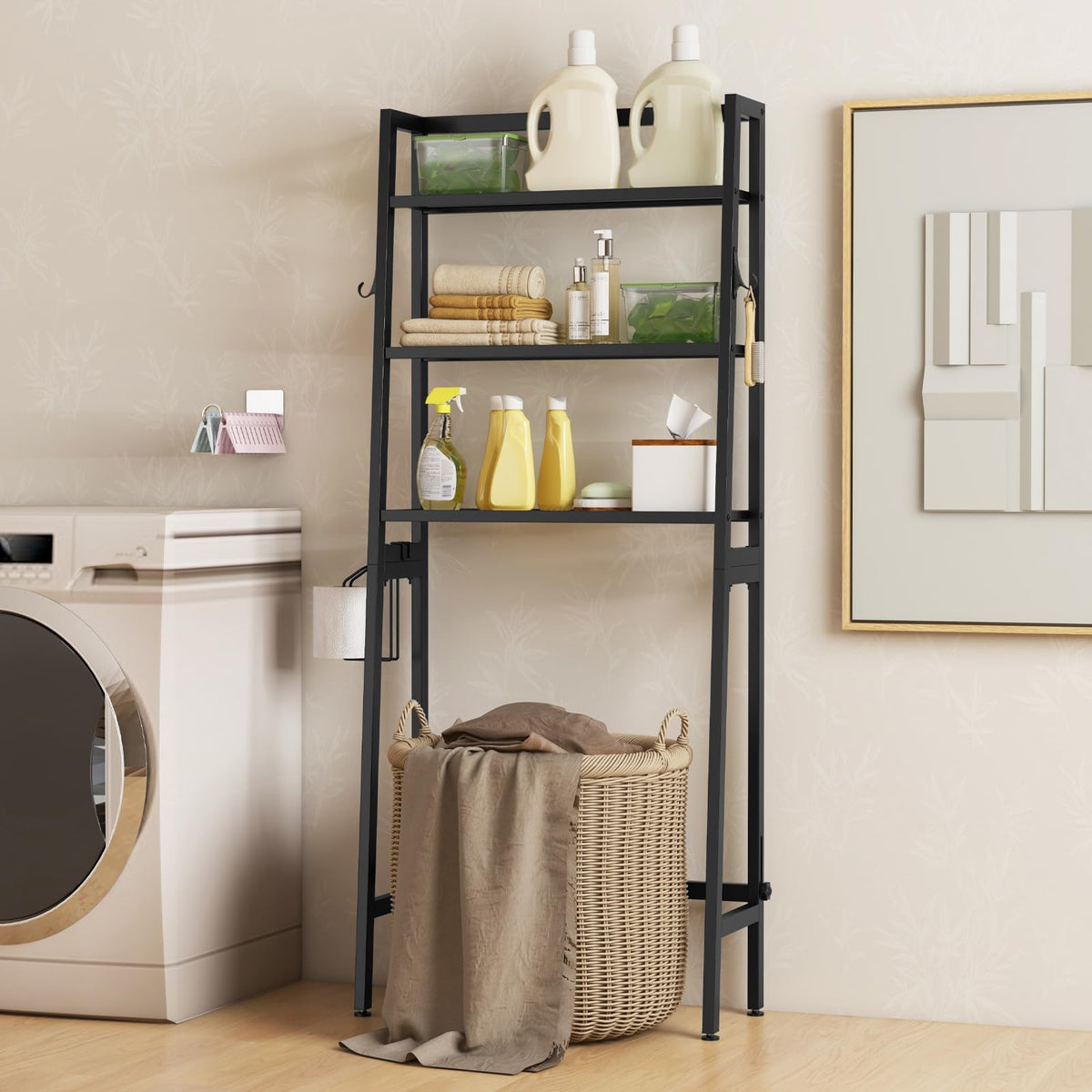 Goflame Over The Toilet Storage Shelf - 3-Tier Freestanding Above Toilet Rack