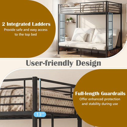 Goflame Twin Over Twin Futon Bunk Bed