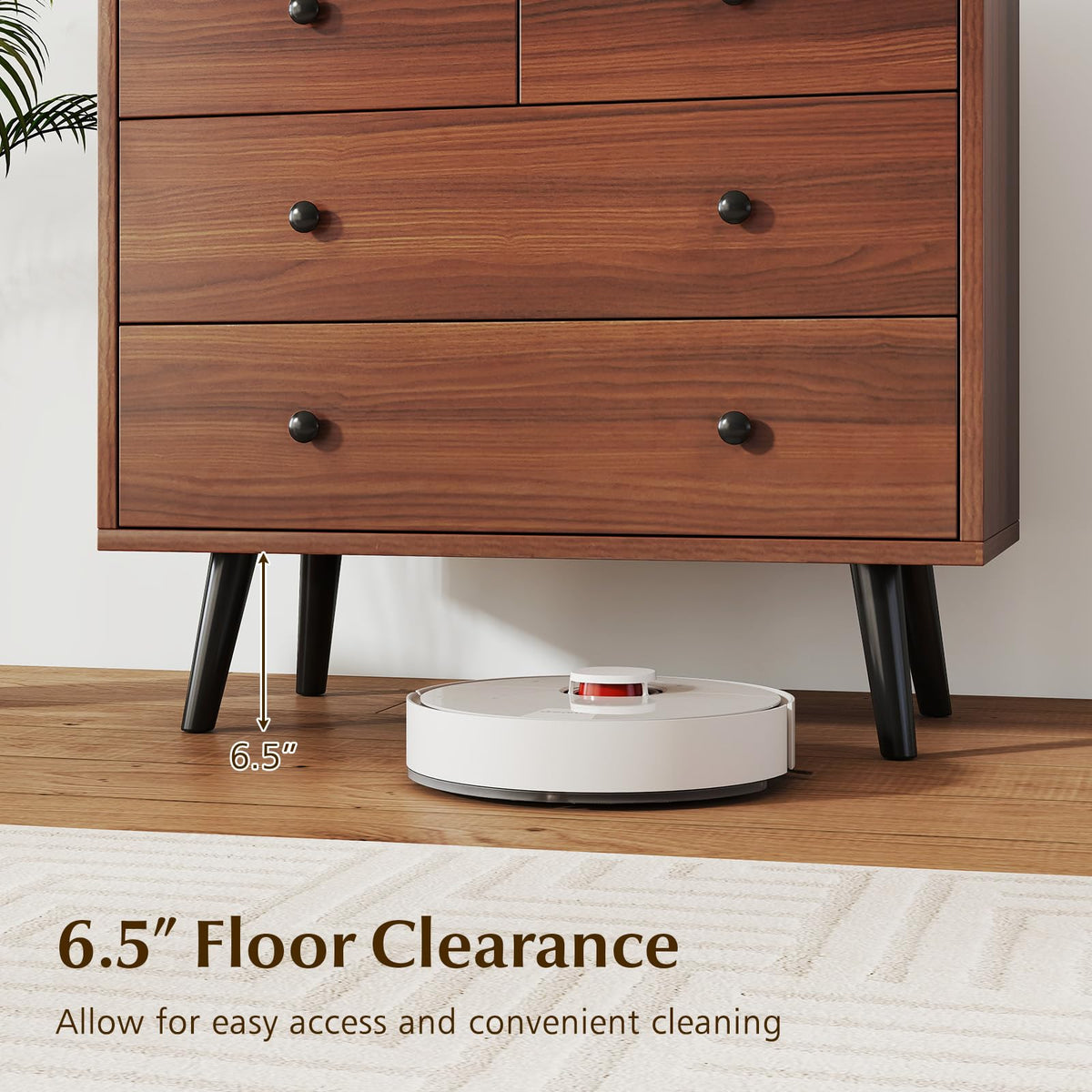 Goflame 4-Drawers Dresser for Bedroom | Wide Wooden Chest Drawers with Anti-Toppling Devices