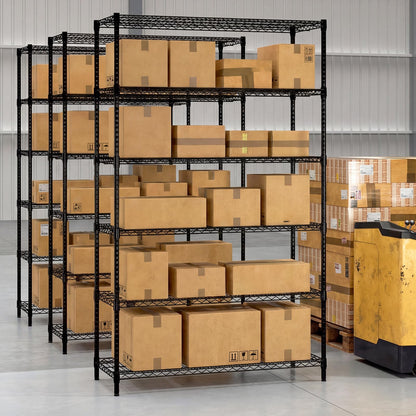 Goflame 6-Tier Metal Storage Shelving Unit with V-Shaped Wire Rack for Home Garage