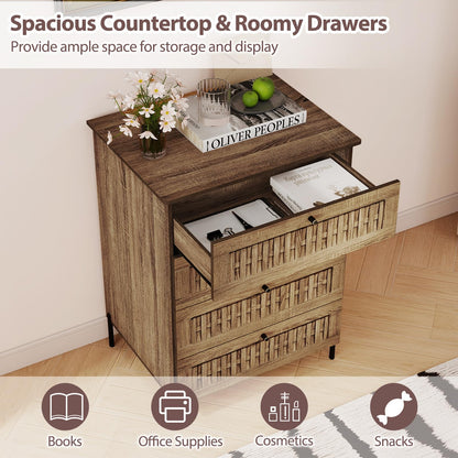 Goflame 4-Drawer Dresser with Interlocking Mechanism and Metal Legs for Bedroom