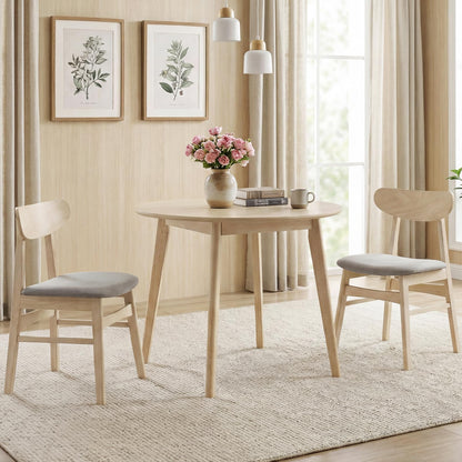 Goflame Wooden Dining Chairs Set of 2/4 Upholstered Kitchen Chairs with Rubber Wood Legs