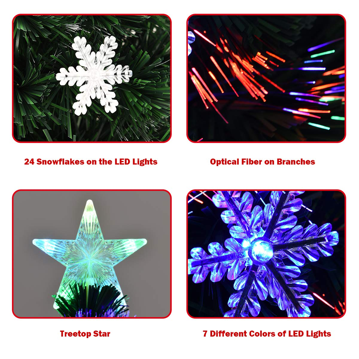 Goflame Pre-Lit Fiber Optic Artificial Christmas Tree - GoflameUS