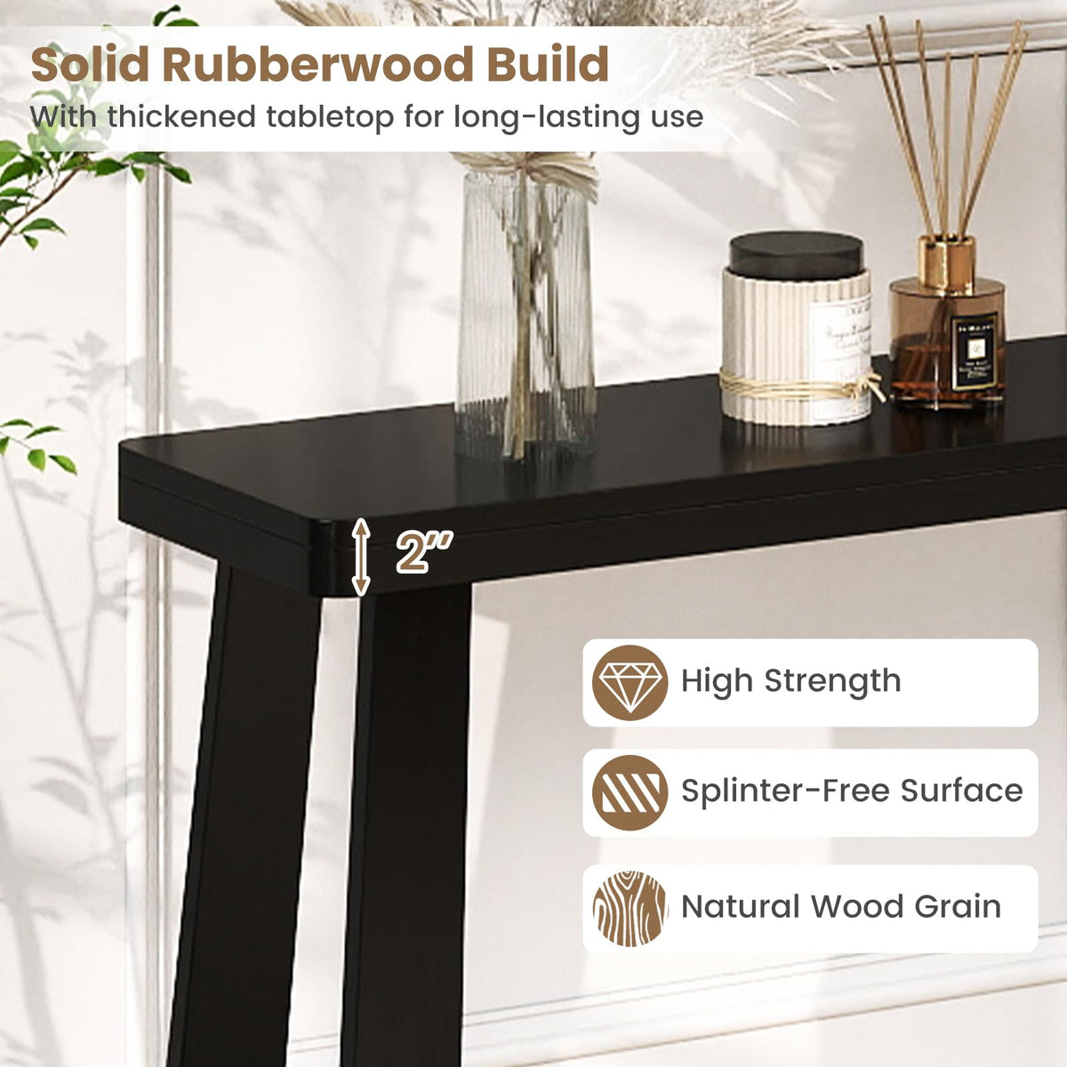 Goflame Narrow Long Console Table Behind The Couch