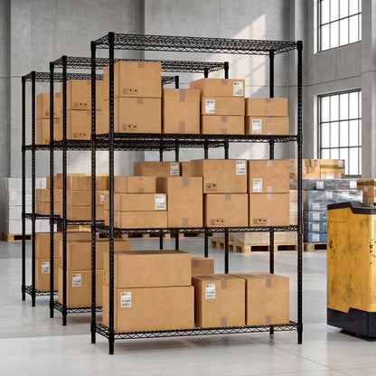 Goflame 4-Tier Metal Storage Shelving Unit with V-Shaped Wire Rack