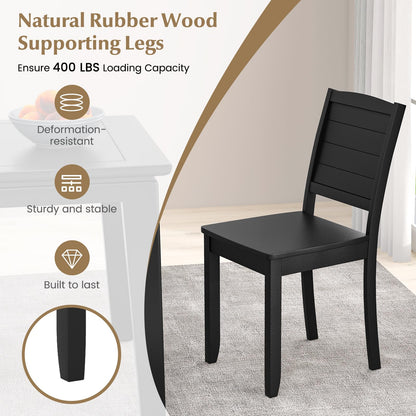 Goflame Wood Dining Chairs Set of 2/4, Modern Kitchen Chairs w/Rubber Wood Legs, Curved Backrest, Farmhouse Diner Chairs