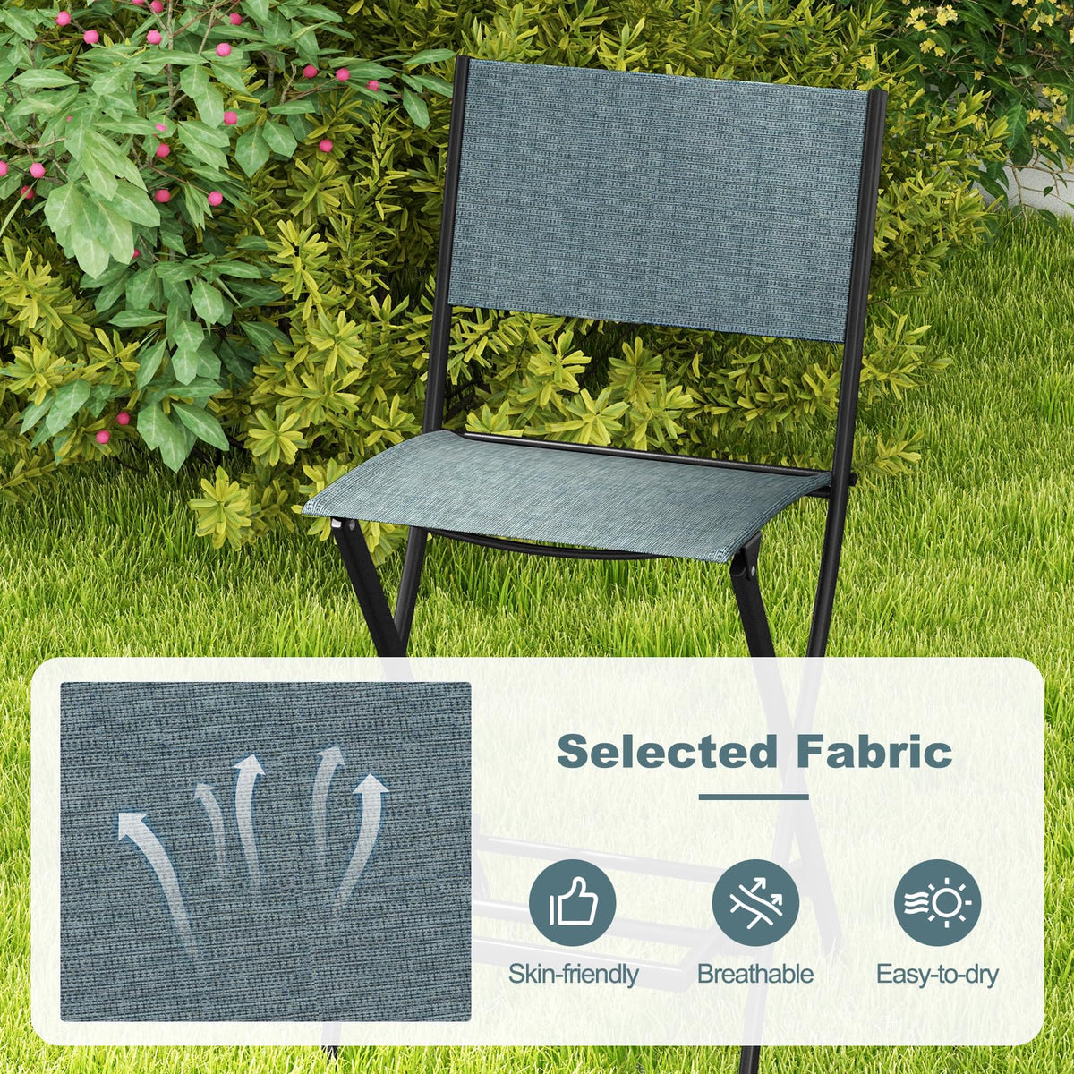 Goflame Folding Patio Bar Chairs Set of 6
