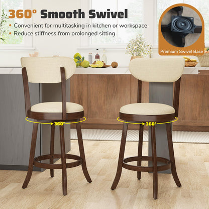 Goflame 25.5" Counter Height Upholstered Linen Barstools