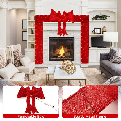 Goflame Lighted Christmas Doorway Arch, Light-up Xmas Decoration with 240 LED Lights