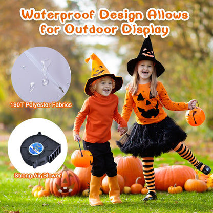 2 Pack 3 FT Halloween Inflatable Eyeballs W/ Air Blower, Red LED Lights
