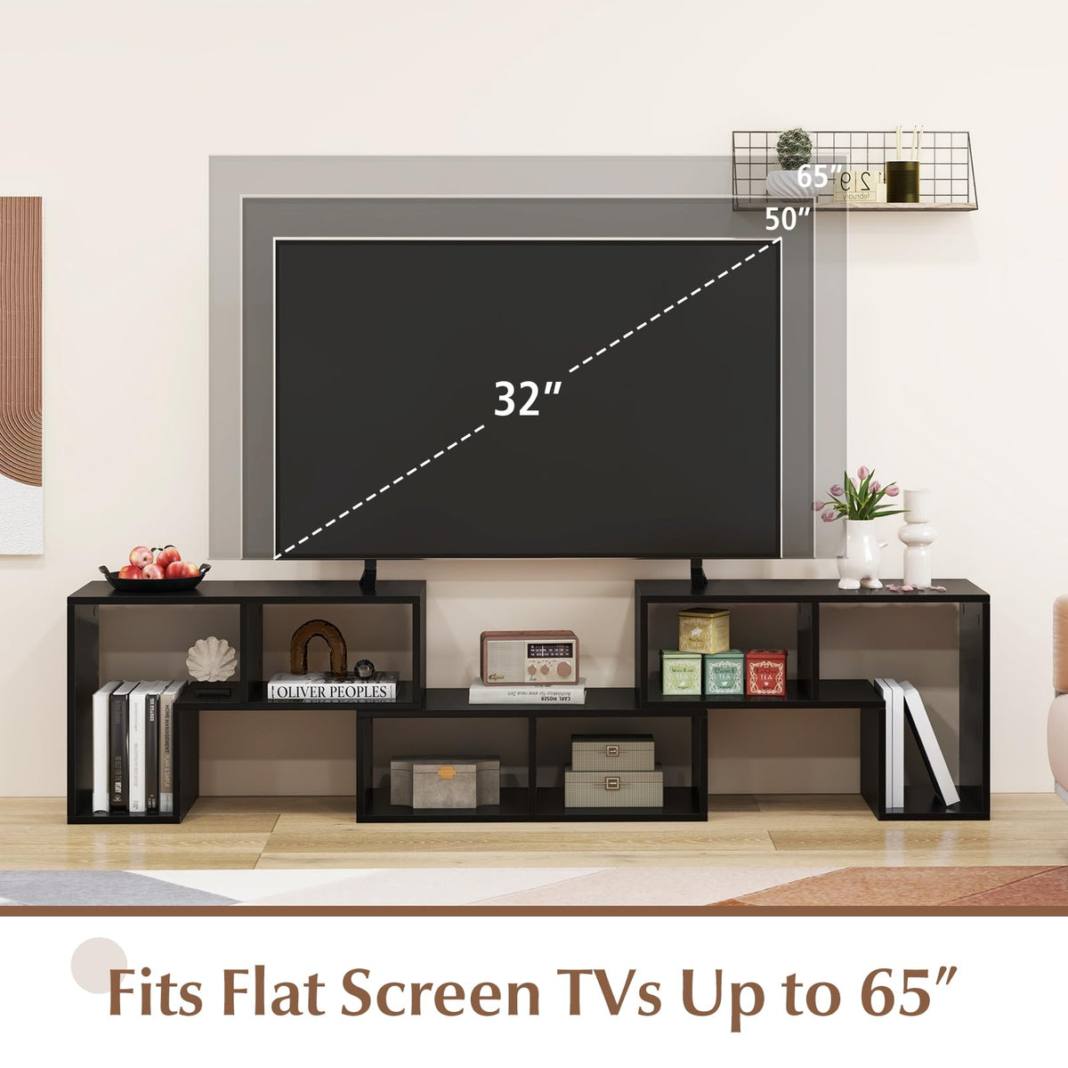 Goflame Free-Combination TV Stand for Bedroom - Entertainment Center for 50 55 60 65 Inch TV
