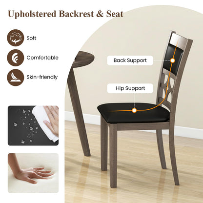 Goflame Wooden Dining Chairs, Farmhouse Armless Kitchen Chairs w/Padded Backrest & Seat