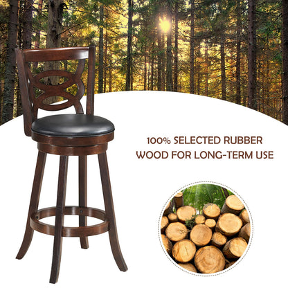 Goflame Bar Stools, Counter Height Dining Chair, Fabric Upholstered 360 Degree Swivel