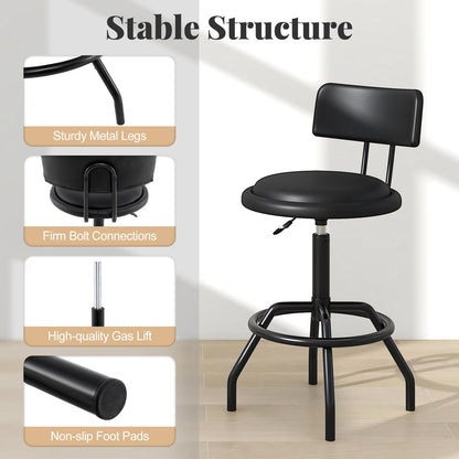 Goflame Swivel Bar Stools Set of 1/2/3/4, 24.5"-29" Height Adjustable Counter Height Chairs w/Back