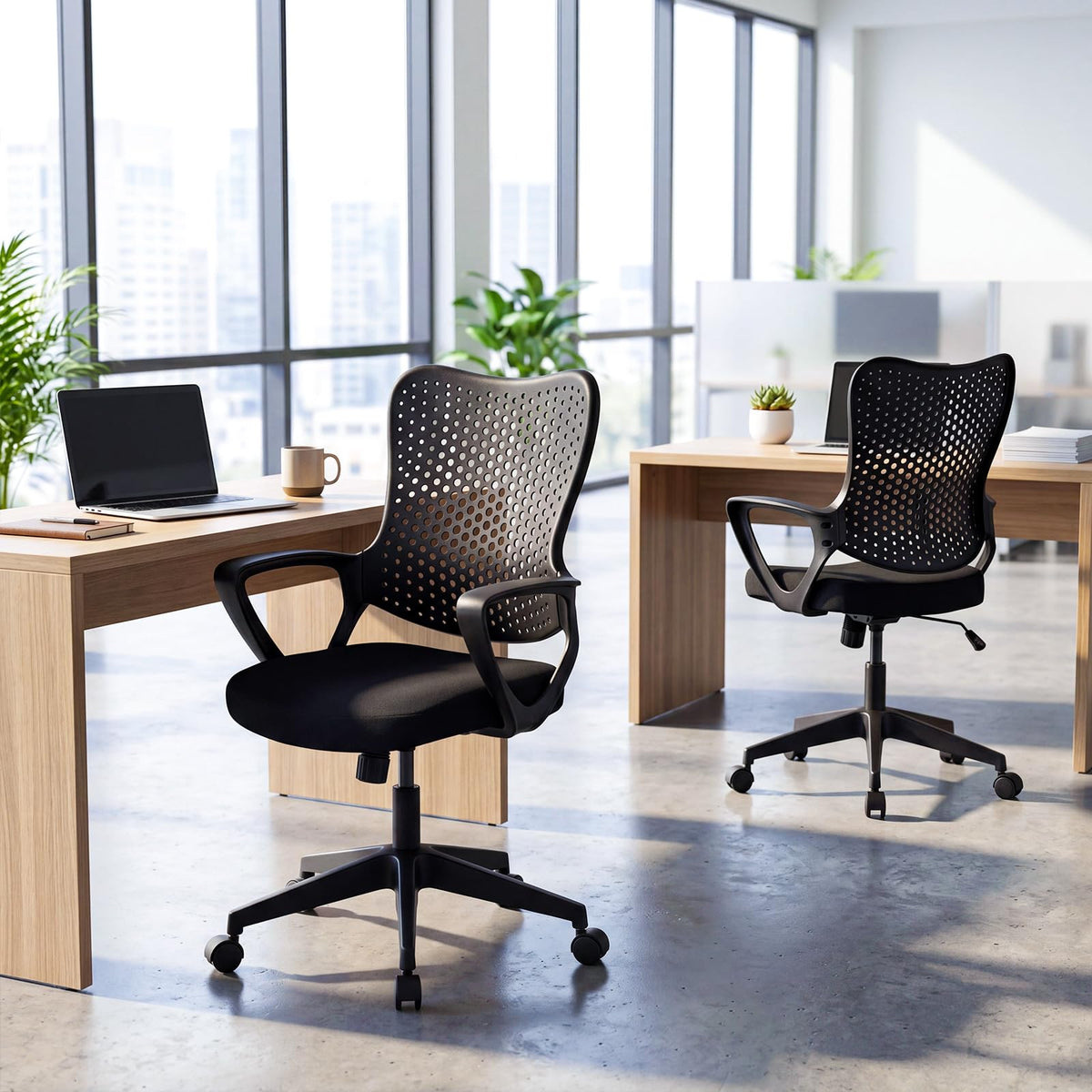 Gianetx Ergonomic Office Chair w/Breathable Butterfly Back & Integrated Armrests (1/2)