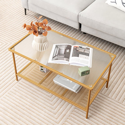 Goflame 2-Tier Modern Coffee Table