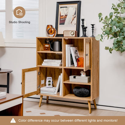 Goflame Buffet Cabinet, Wood Sideboard Storage Cabinet