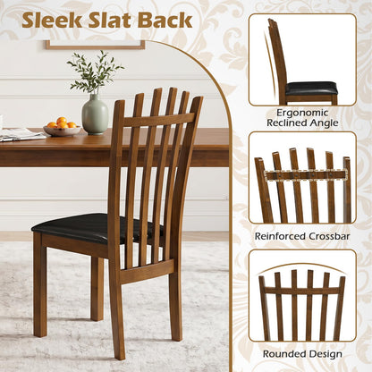 Goflame Wood Dining Chairs Set w/ Rubber Wood Frame