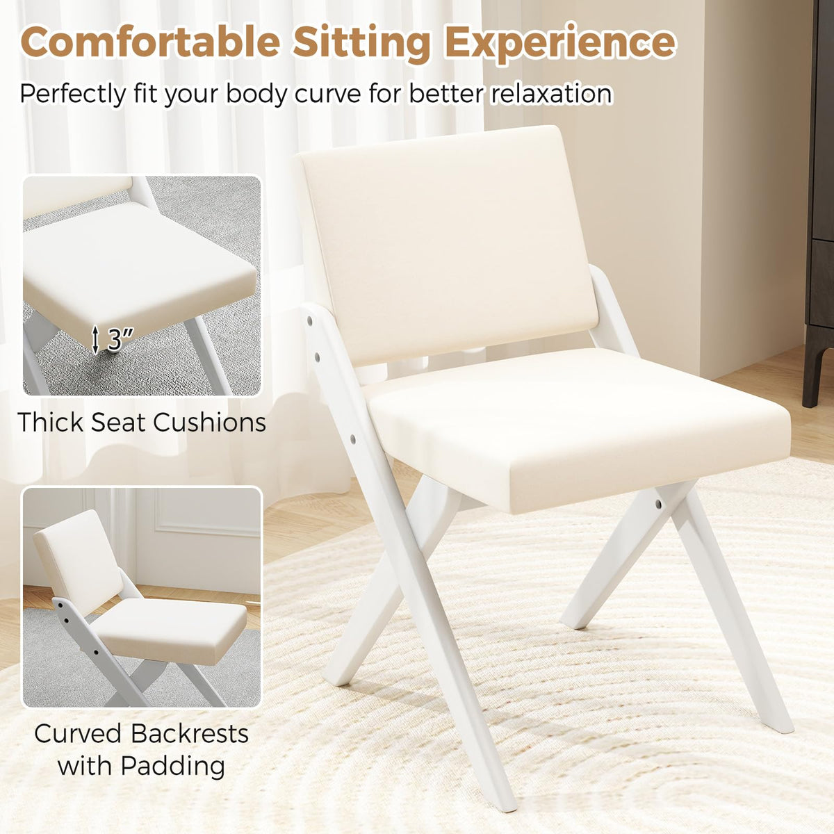 Goflame Wooden Dining Chairs