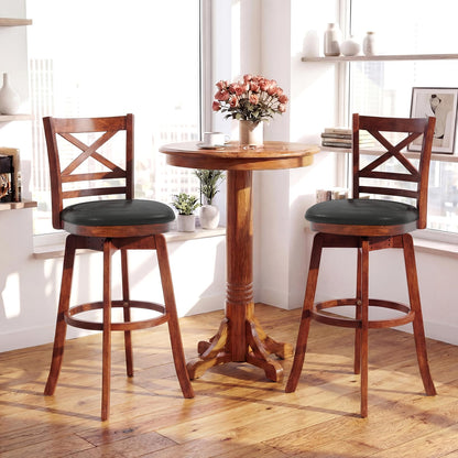 Goflame 30.5 Inch Bar Height Chairs Stools Set of 2/4 with PU Faux Leather Upholstered Seat