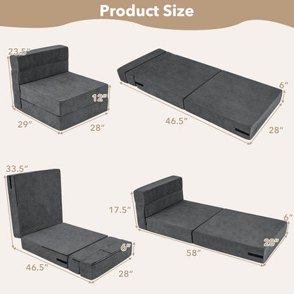 Goflame 4-in-1 Folding Sofa Bed | Convertible Sleeper Chair for Adults