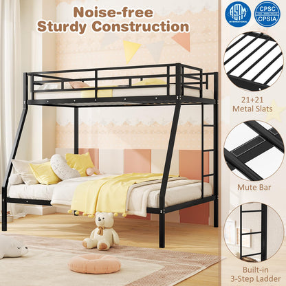 Goflame Metal Bunk Beds Twin Over Full Size