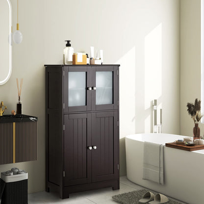 Goflame Storage Cabinet with Doors - Bathroom Floor Cabinet, Freestanding Tall Cabinet