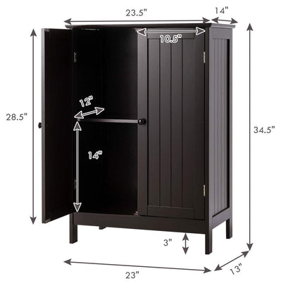 Goflame Storage Cabinet with Doors and Shelves - Freestanding Storage Organizer with Anti-Tipping Device