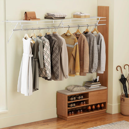 Goflame 6 ft Wall Mounted Closet Shelf with Hanging Rod