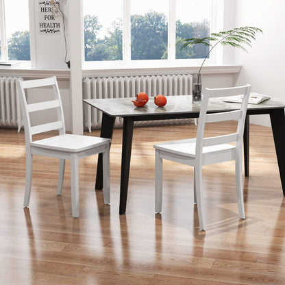 Wood Dining Chairs, White - Goflame