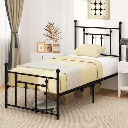 Goflame Twin Bed Frames with Headboard and Footboard, Victorian Style Twin Platform Bed