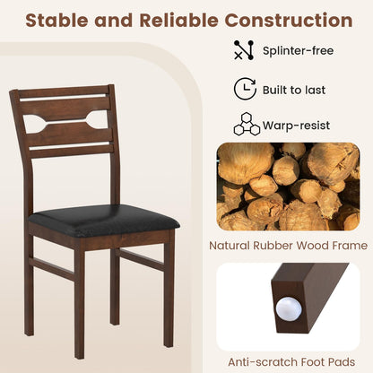 Goflame Wooden Dining Chairs Set of 2/4 PU Leather Upholstered Kitchen Armless Chair
