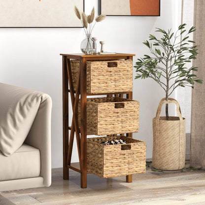 Goflame Wooden X-Design Side Table End Table