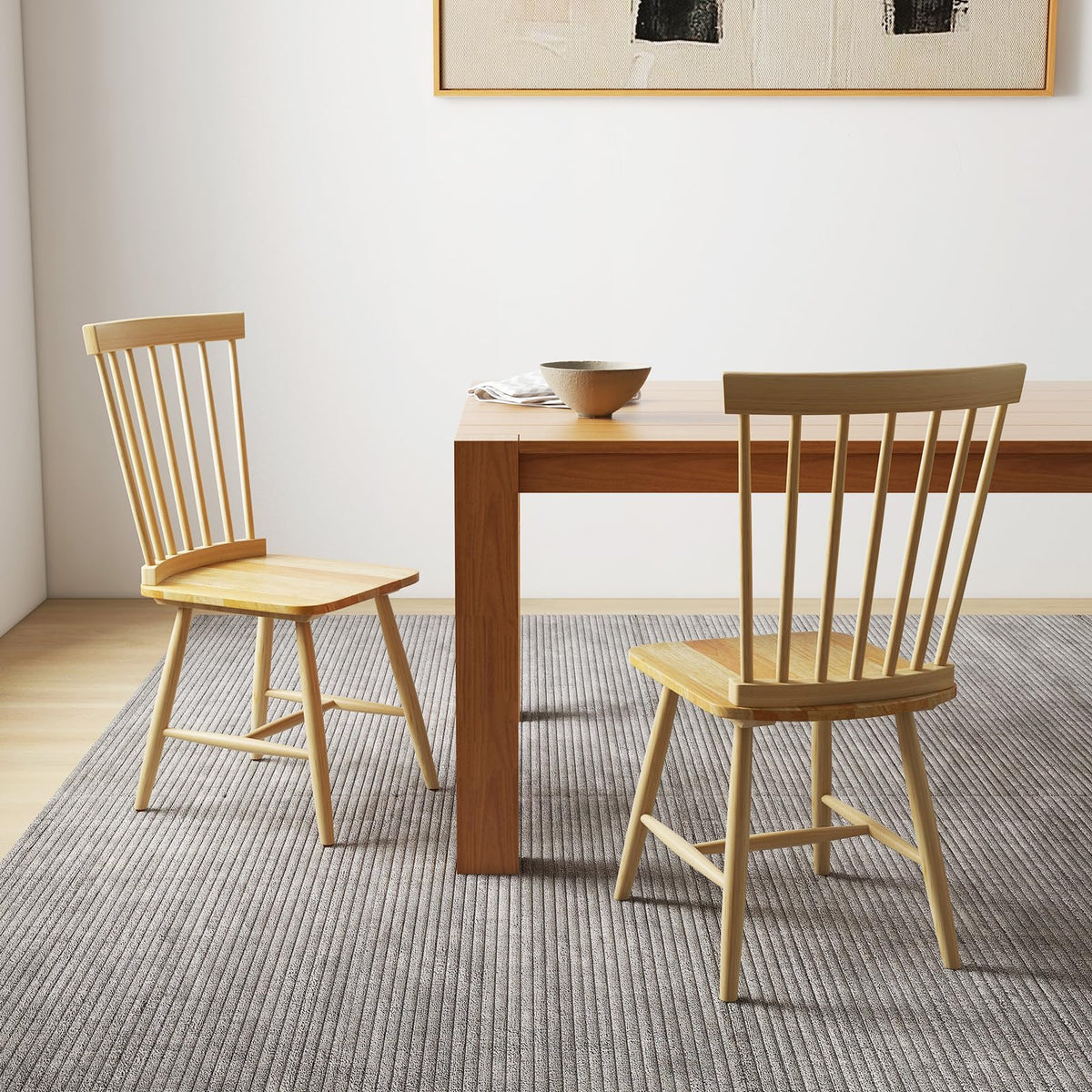 Goflame Wood Dining Chairs Set