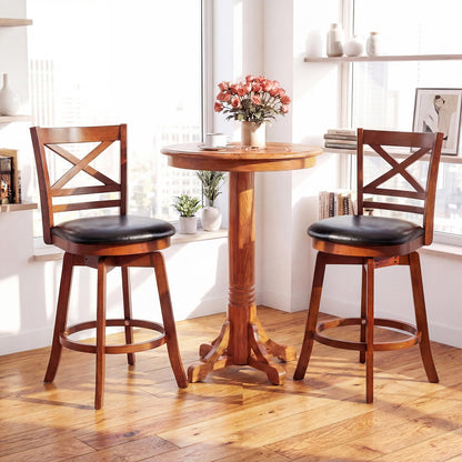 Goflame 25 Inch Swivel Bar Stools Set of 2/4 with PU Faux Leather Upholstered Seat