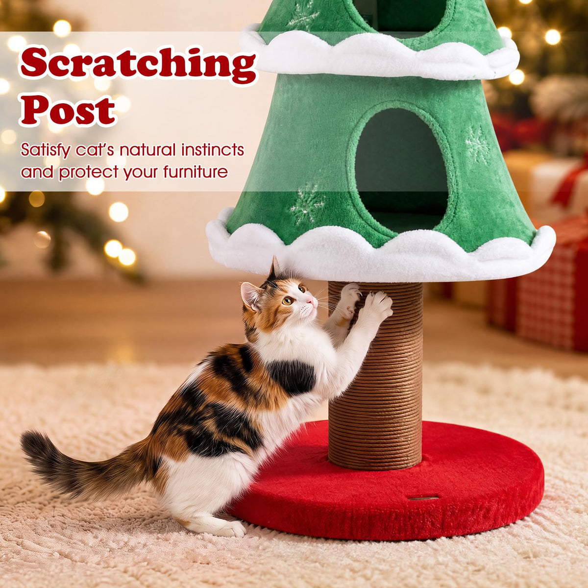 51"/130 CM Christmas Cat Tree for Indoor Cats