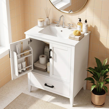 Goflame 24.5" Bathroom Vanity with Ceramic Sink Combo