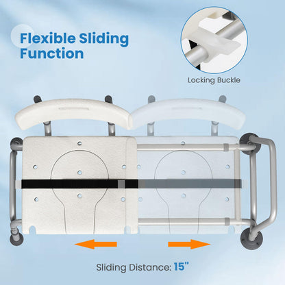 Goflame Sliding Tub Transfer Bench for Bathtub