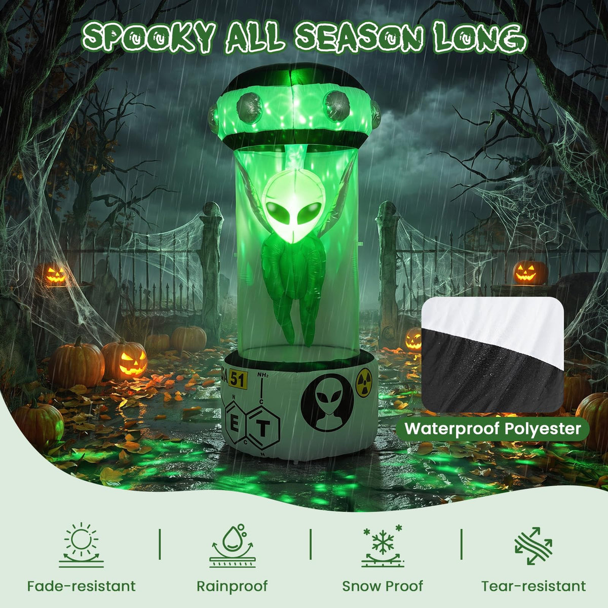 7.4 FT/225 CM Halloween Inflatable Alien