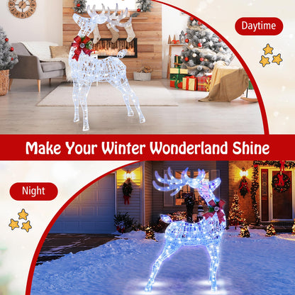 Goflame Lighted Christmas Reindeer | 4.4 FT Pre-Lit Xmas Holiday Decoration