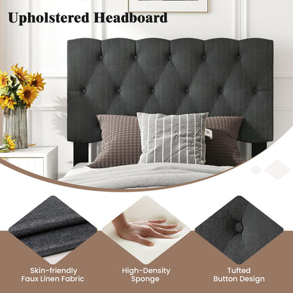 Modern Queen/Full/Twin Size Upholstered Platform Bed Frame with Diamond Tufting Headboard